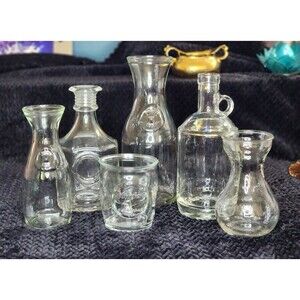 Collection of 6 Vtg Clear Glass Vessels – Propagation Station/Bud Vases/Decor